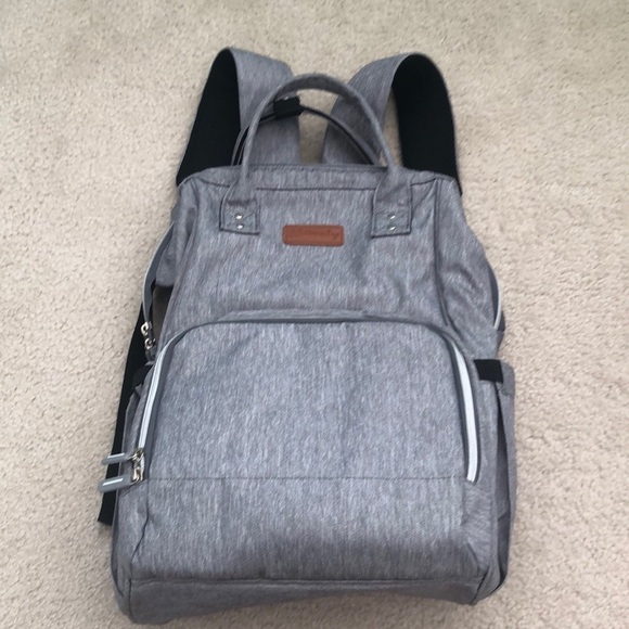 Handbags - Baby changing gray backpack with multiple pockets